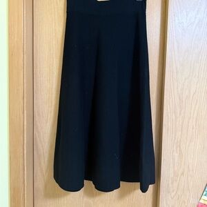 Massimo Dutti Classic Black A-Line Skirt